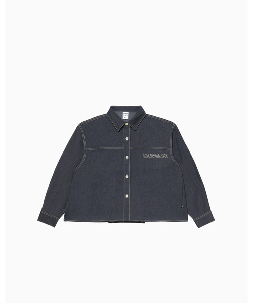 CONVERSE(コンバース)の「SYNTHETIC DENIM SHIRT L / シンセティックデニムシャツL(シャツ/ブラウス・レディース・ネイビー・L)」の1枚目の写真