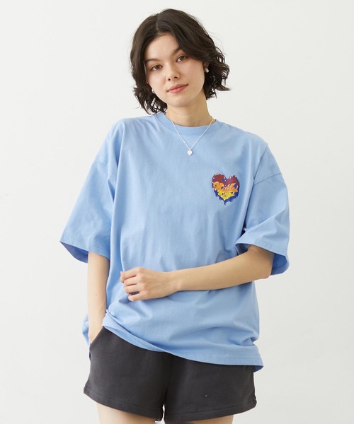 MILKFED.（ミルクフェド）の「MELTY GLITTER HEART WIDE S/S TEE（Tシャツ/カットソー・レディース・ライトブルー/チャコール/ホワイト・M/L）」の3枚目の写真