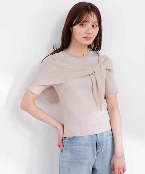 PROPORTION BODY DRESSING（プロポーションボディドレッシング）の「＜加藤栞さん着用＞トライアングルスカーフ付きニット / 1216170415（ニット/セーター・レディース・ホワイト系その他/ベージュ/イエロー・FREE）」の3枚目の写真