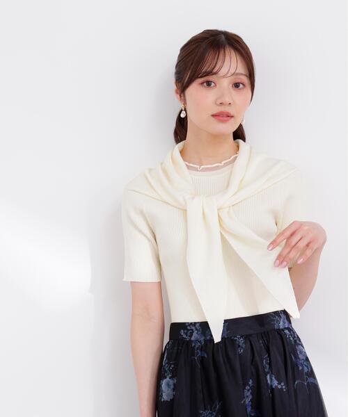 PROPORTION BODY DRESSING（プロポーションボディドレッシング）の「＜加藤栞さん着用＞トライアングルスカーフ付きニット / 1216170415（ニット/セーター・レディース・ホワイト系その他/ベージュ/イエロー・FREE）」の8枚目の写真