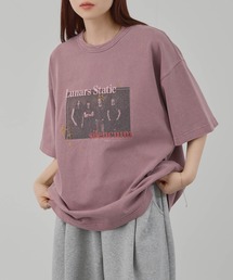 NAVY（ネイビー）の「NAVY ピグメント加工 バンドグラフィックプリント 半袖 Tシャツ（Tシャツ/カットソー）」