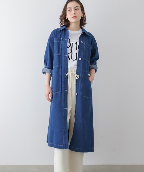 LOUNIE 24AW フーテッドロングコート ブルー 105037831b_34_d_500.jpg