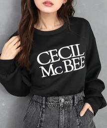 CECIL McBEE（セシルマクビー）の「刺繍ロゴクルーネックプルオーバー（スウェット）」