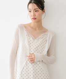 Hether♡肩出し花柄tops♡ Heather（ヘザー） カーディガン フラワージャガードカーディガン