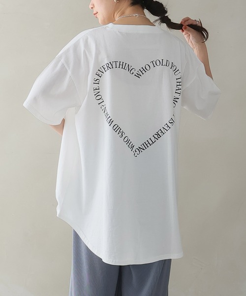 A HAPPY MARILYN(アハッピーマリリン)の「選べる4デザイン♪ 綿100% 満点 ロング Tシャツ(Tシャツ/カットソー・レディース・ホワイト×ブラック/チャコール/ホワイト系3/ブラック系2/ブラック系1/ホワイト系2/ブラック×ホワイト/ブラック系3/ホワイト系1・7L~8L/5L~6L/3L~4L/L~LL)」の4枚目の写真