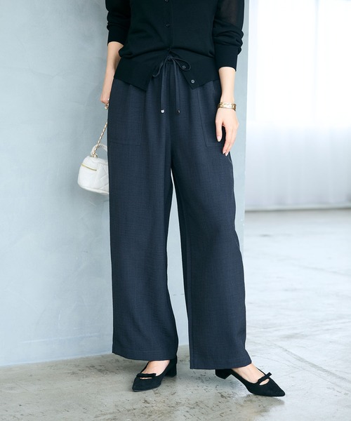 CROSS FUNCTION（クロスファンクション）の「《シワになりにくい》サマナチュラ リネンライクイージーワイドパンツ【CROSS FUNCTION/クロスファンクション】（その他パンツ・レディース・ライトベージュ/チャコールグレー・M/L/LL）」の16枚目の写真