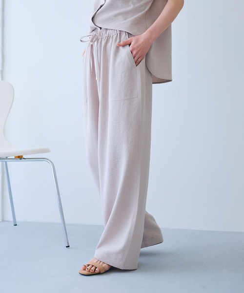 CROSS FUNCTION（クロスファンクション）の「《シワになりにくい》サマナチュラ リネンライクイージーワイドパンツ【CROSS FUNCTION/クロスファンクション】（その他パンツ・レディース・ライトベージュ/チャコールグレー・M/L/LL）」の21枚目の写真