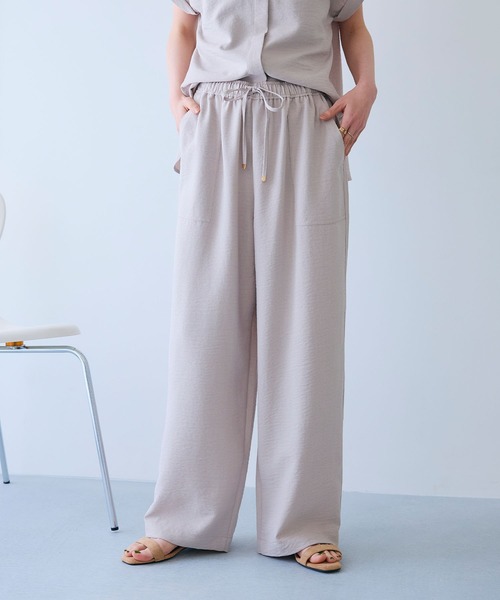 CROSS FUNCTION（クロスファンクション）の「《シワになりにくい》サマナチュラ リネンライクイージーワイドパンツ【CROSS FUNCTION/クロスファンクション】（その他パンツ・レディース・ライトベージュ/チャコールグレー・M/L/LL）」の20枚目の写真