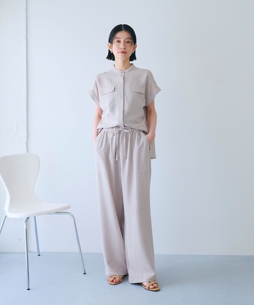 CROSS FUNCTION（クロスファンクション）の「《シワになりにくい》サマナチュラ リネンライクイージーワイドパンツ【CROSS FUNCTION/クロスファンクション】（その他パンツ・レディース・ライトベージュ/チャコールグレー・M/L/LL）」の19枚目の写真
