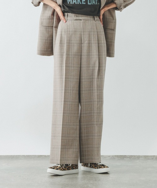 GLOBAL WORK（グローバルワーク）の「お手入れラクラクセットアップ/ワイドパンツ/600997（その他パンツ・レディース・ネイビー/ベージュ系その他/ブラック/グレイッシュベージュ/ブラウン・X-SMALL/MEDIUM/SMALL/LARGE）」の3枚目の写真