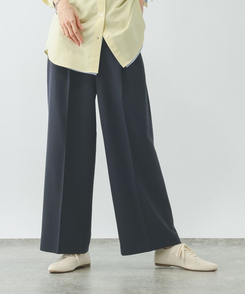 GLOBAL WORK（グローバルワーク）の「お手入れラクラクセットアップ/ワイドパンツ/600997（その他パンツ・レディース・ネイビー/ベージュ系その他/ブラック/グレイッシュベージュ/ブラウン・X-SMALL/MEDIUM/SMALL/LARGE）」の5枚目の写真