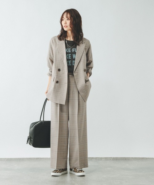 GLOBAL WORK（グローバルワーク）の「お手入れラクラクセットアップ/ワイドパンツ/600997（その他パンツ・レディース・ネイビー/ベージュ系その他/ブラック/グレイッシュベージュ/ブラウン・X-SMALL/MEDIUM/SMALL/LARGE）」の8枚目の写真