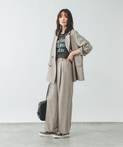 GLOBAL WORK（グローバルワーク）の「お手入れラクラクセットアップ/ワイドパンツ/600997（その他パンツ・レディース・ネイビー/ベージュ系その他/ブラック/グレイッシュベージュ/ブラウン・X-SMALL/MEDIUM/SMALL/LARGE）」の9枚目の写真