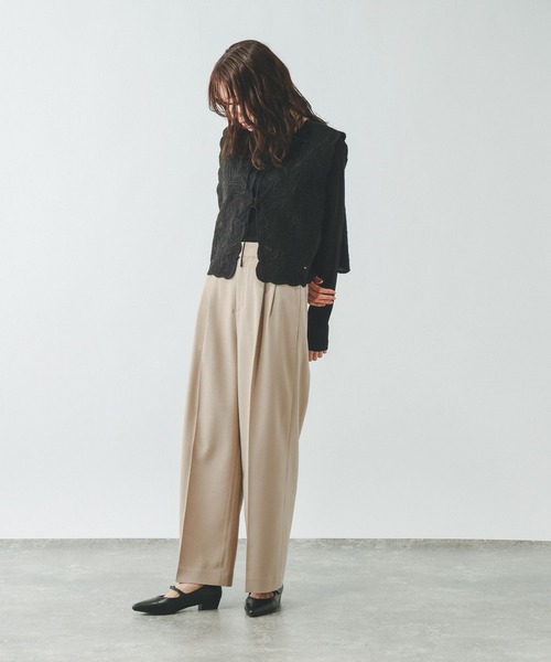 GLOBAL WORK（グローバルワーク）の「お手入れラクラクセットアップ/ワイドパンツ/600997（その他パンツ・レディース・ネイビー/ベージュ系その他/ブラック/グレイッシュベージュ/ブラウン・X-SMALL/MEDIUM/SMALL/LARGE）」の12枚目の写真