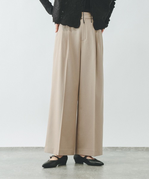 GLOBAL WORK（グローバルワーク）の「お手入れラクラクセットアップ/ワイドパンツ/600997（その他パンツ・レディース・ネイビー/ベージュ系その他/ブラック/グレイッシュベージュ/ブラウン・X-SMALL/MEDIUM/SMALL/LARGE）」の14枚目の写真