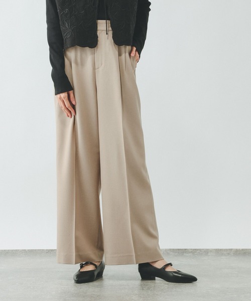 GLOBAL WORK（グローバルワーク）の「お手入れラクラクセットアップ/ワイドパンツ/600997（その他パンツ・レディース・ネイビー/ベージュ系その他/ブラック/グレイッシュベージュ/ブラウン・X-SMALL/MEDIUM/SMALL/LARGE）」の15枚目の写真