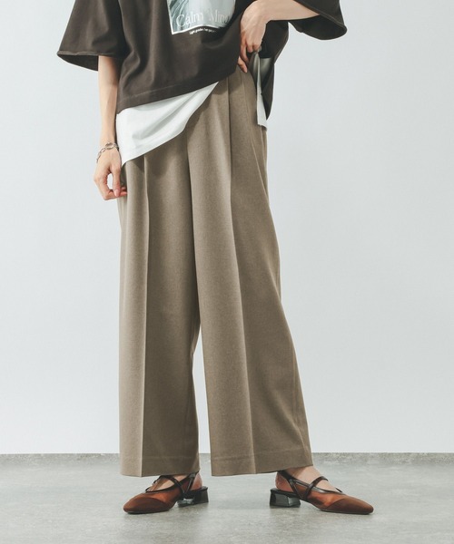 GLOBAL WORK（グローバルワーク）の「お手入れラクラクセットアップ/ワイドパンツ/600997（その他パンツ・レディース・ネイビー/ベージュ系その他/ブラック/グレイッシュベージュ/ブラウン・X-SMALL/MEDIUM/SMALL/LARGE）」の6枚目の写真