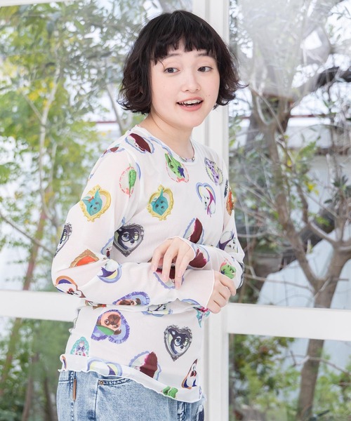 ScoLar（スカラー）の「161642：3柄展開ソフトチュールインナー（Tシャツ/カットソー・レディース・オフホワイト/サックスブルー/ブラック・M）」の6枚目の写真