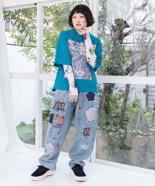 ScoLar（スカラー）の「161642：3柄展開ソフトチュールインナー（Tシャツ/カットソー・レディース・オフホワイト/サックスブルー/ブラック・M）」の11枚目の写真