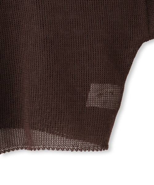 SALON adam et rope'(サロン アダム エ ロペ)の「オーガニックリネンシアークロップドカーディガン(カーディガン/ボレロ・レディース・ホワイト/ブラック/ブラウン・FREE)」の12枚目の写真