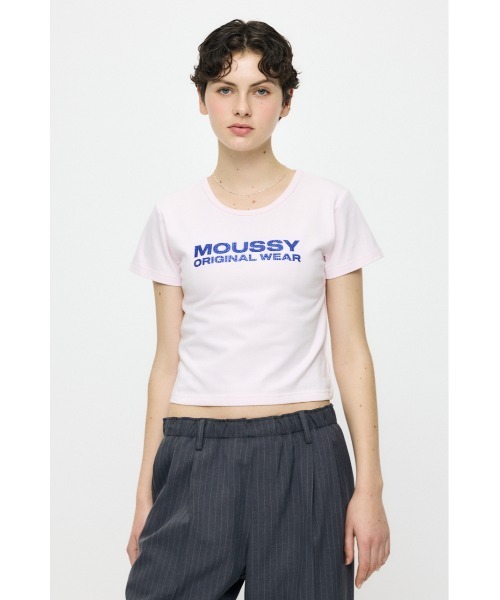 MOUSSY(マウジー)の「【ZOZO・一部店舗限定】RHINESTONE MOUSSY Tシャツ(Tシャツ/カットソー・レディース・ピンク/ブラウン/ホワイト/ブラック・FREE)」の11枚目の写真