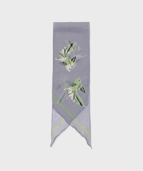 Paul Smith(ポールスミス)の「“La Peche” プリントスカーフ【160401 KNEC】(ストール/ショール・メンズ・ライトブルー/カーキ・FREE)」の1枚目の写真