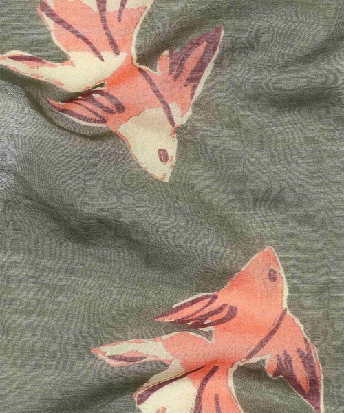 Paul Smith(ポールスミス)の「“La Peche” プリントスカーフ【160401 KNEC】(ストール/ショール・メンズ・ライトブルー/カーキ・FREE)」の5枚目の写真