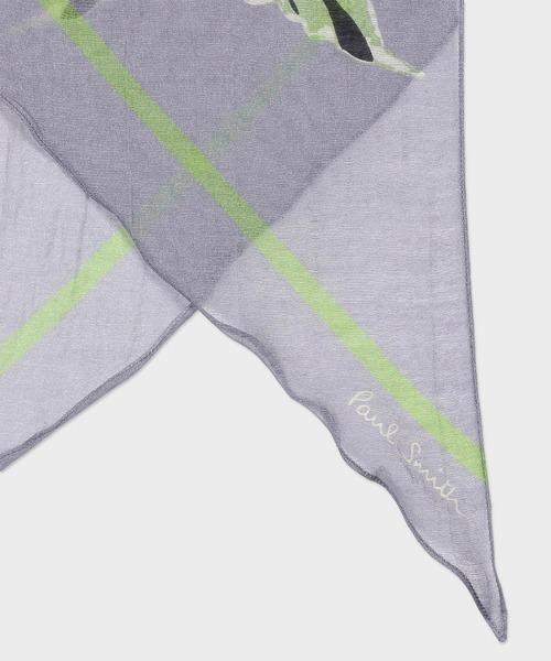 Paul Smith(ポールスミス)の「“La Peche” プリントスカーフ【160401 KNEC】(ストール/ショール・メンズ・ライトブルー/カーキ・FREE)」の6枚目の写真