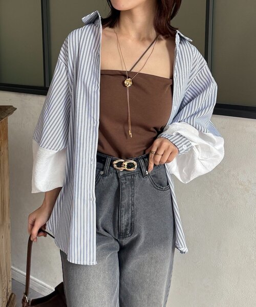 Thevon(ゼボン)の「袖切替ボリュームシャツ(シャツ/ブラウス・レディース・オフホワイト/ブラック/サックスブルー/ホワイト系その他・FREE)」の13枚目の写真