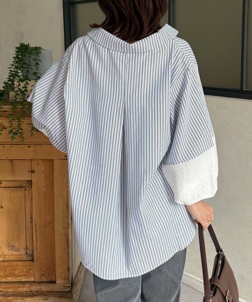 Thevon(ゼボン)の「袖切替ボリュームシャツ(シャツ/ブラウス・レディース・オフホワイト/ブラック/サックスブルー/ホワイト系その他・FREE)」の15枚目の写真