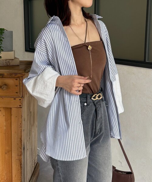 Thevon(ゼボン)の「袖切替ボリュームシャツ(シャツ/ブラウス・レディース・オフホワイト/ブラック/サックスブルー/ホワイト系その他・FREE)」の16枚目の写真