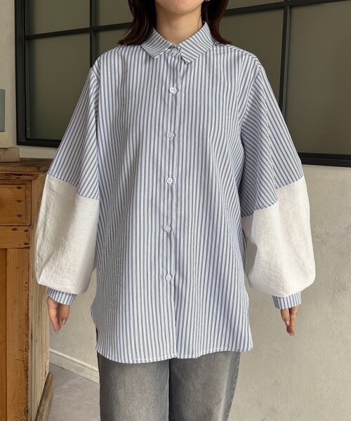Thevon(ゼボン)の「袖切替ボリュームシャツ(シャツ/ブラウス・レディース・オフホワイト/ブラック/サックスブルー/ホワイト系その他・FREE)」の21枚目の写真