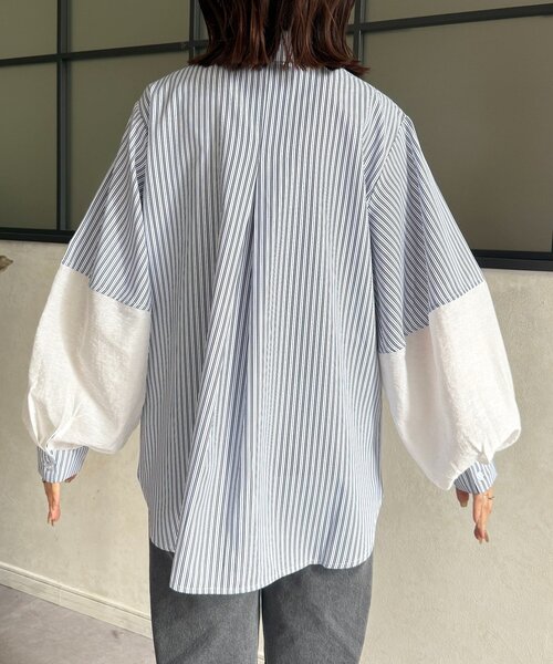 Thevon(ゼボン)の「袖切替ボリュームシャツ(シャツ/ブラウス・レディース・オフホワイト/ブラック/サックスブルー/ホワイト系その他・FREE)」の22枚目の写真