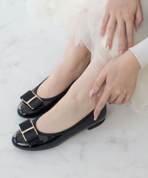 Bridget Birkin(ブリジットバーキン)の「【Bridget Birkin】バックルグログランリボンレインパンプス(564021)(パンプス・レディース・ベージュ系その他/ブラック系その他・22.5/23/24/24.5/23.5)」の6枚目の写真
