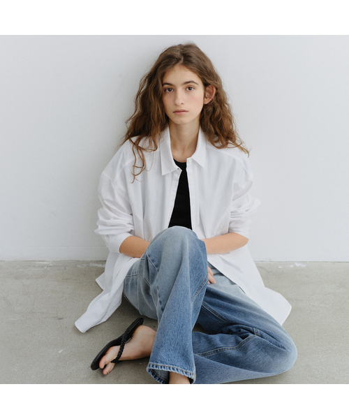 URAGO(ユラーゴ)の「Cotton crease line shirt(シャツ/ブラウス・レディース・スカイブルー/ミント/ホワイト・FREE)」の2枚目の写真