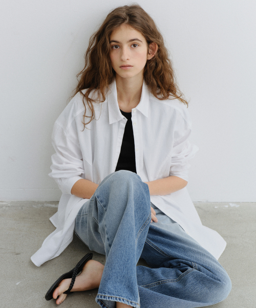 URAGO(ユラーゴ)の「Cotton crease line shirt(シャツ/ブラウス・レディース・スカイブルー/ミント/ホワイト・FREE)」の6枚目の写真