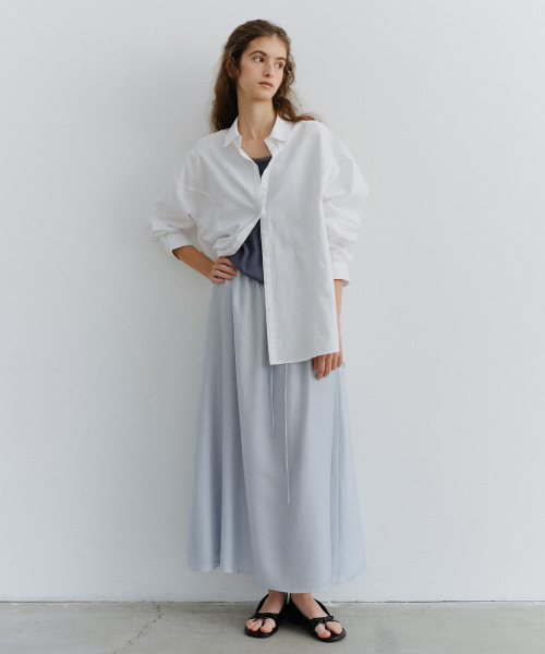 URAGO(ユラーゴ)の「Cotton crease line shirt(シャツ/ブラウス・レディース・スカイブルー/ミント/ホワイト・FREE)」の7枚目の写真