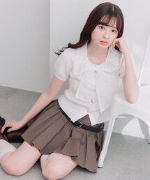 OLIVE des OLIVE | ボウタイシャツレイヤード風ニット(ニット/セーター)