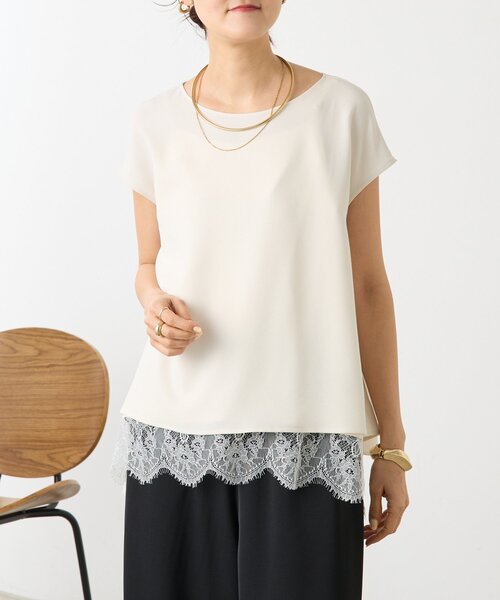 LIVETART（リヴェタート）の「《完売カラー近日追加予約》スソレースキャミ《LIVETART》（キャミソール・レディース・ホワイト/ブラック・FREE）」の4枚目の写真