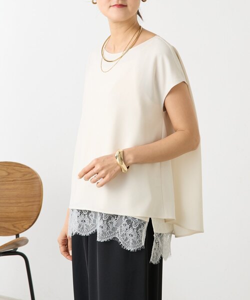 LIVETART（リヴェタート）の「《完売カラー近日追加予約》スソレースキャミ《LIVETART》（キャミソール・レディース・ホワイト/ブラック・FREE）」の5枚目の写真