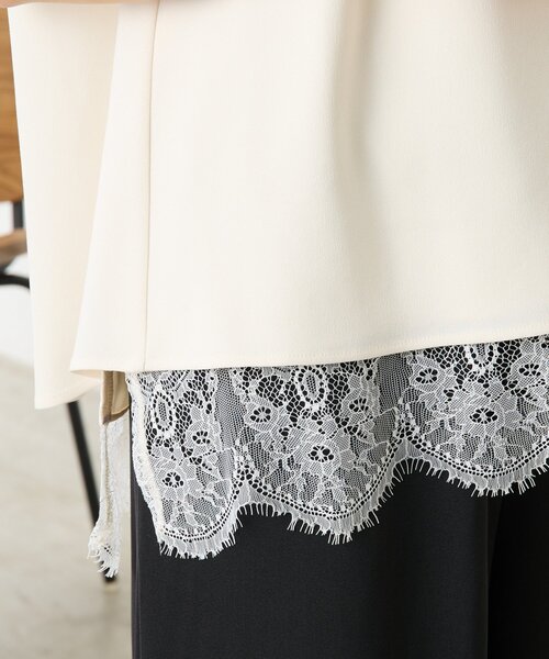 LIVETART（リヴェタート）の「《完売カラー近日追加予約》スソレースキャミ《LIVETART》（キャミソール・レディース・ホワイト/ブラック・FREE）」の7枚目の写真