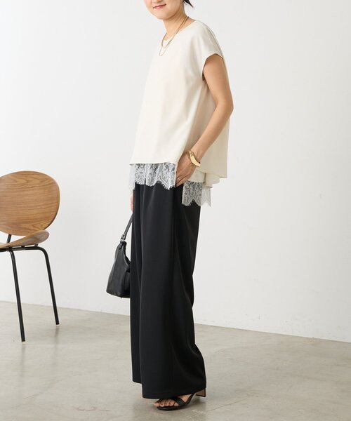 LIVETART（リヴェタート）の「《完売カラー近日追加予約》スソレースキャミ《LIVETART》（キャミソール・レディース・ホワイト/ブラック・FREE）」の9枚目の写真