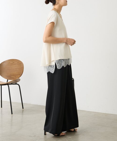 LIVETART（リヴェタート）の「《完売カラー近日追加予約》スソレースキャミ《LIVETART》（キャミソール・レディース・ホワイト/ブラック・FREE）」の11枚目の写真