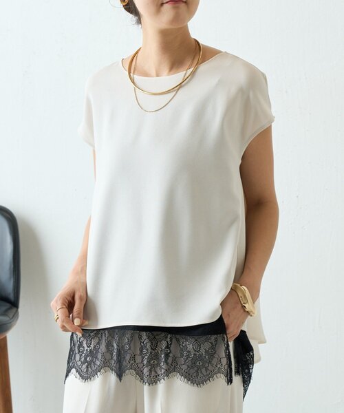 LIVETART（リヴェタート）の「《完売カラー近日追加予約》スソレースキャミ《LIVETART》（キャミソール・レディース・ホワイト/ブラック・FREE）」の15枚目の写真