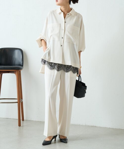 LIVETART（リヴェタート）の「《完売カラー近日追加予約》スソレースキャミ《LIVETART》（キャミソール・レディース・ホワイト/ブラック・FREE）」の21枚目の写真