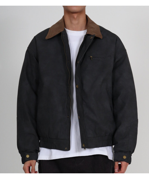 BUTTON SEOUL（ボタンソウル）の「コーデュロイカラーキルティングヘビーアウタージャンパー（ダークグレー）（デニムジャケット・メンズ・その他・M/XL/L）」の5枚目の写真