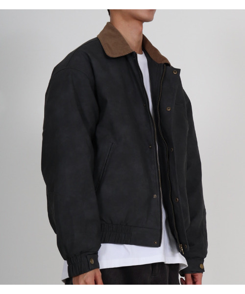 BUTTON SEOUL（ボタンソウル）の「コーデュロイカラーキルティングヘビーアウタージャンパー（ダークグレー）（デニムジャケット・メンズ・その他・M/XL/L）」の6枚目の写真