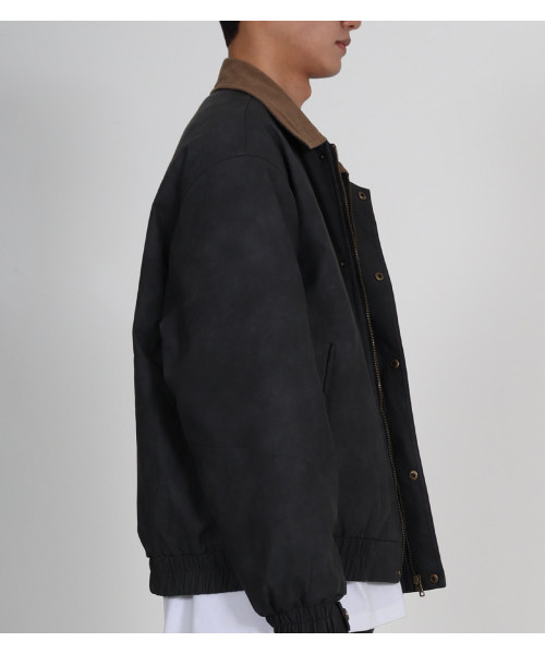 BUTTON SEOUL（ボタンソウル）の「コーデュロイカラーキルティングヘビーアウタージャンパー（ダークグレー）（デニムジャケット・メンズ・その他・M/XL/L）」の7枚目の写真