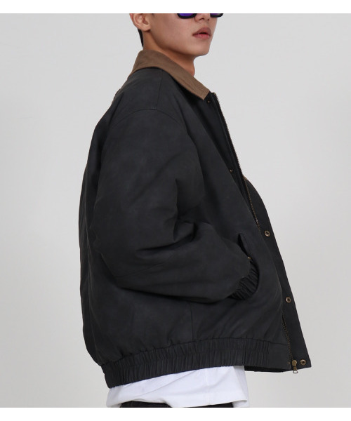 BUTTON SEOUL（ボタンソウル）の「コーデュロイカラーキルティングヘビーアウタージャンパー（ダークグレー）（デニムジャケット・メンズ・その他・M/XL/L）」の9枚目の写真