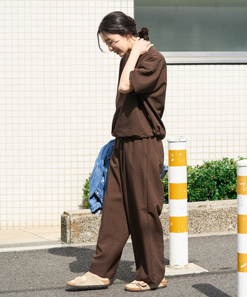 FREAK'S STORE(フリークスストア)の「限定展開 <UVカット・接触冷感・吸水速乾>AiRide(エアライド) 半袖 TEE セットアップ(Tシャツ/カットソー・レディース・ブラウン/コーラルピンク/ネイビー/ベージュ/オリーブ/ブラック・MEDIUM/SMALL)」の22枚目の写真